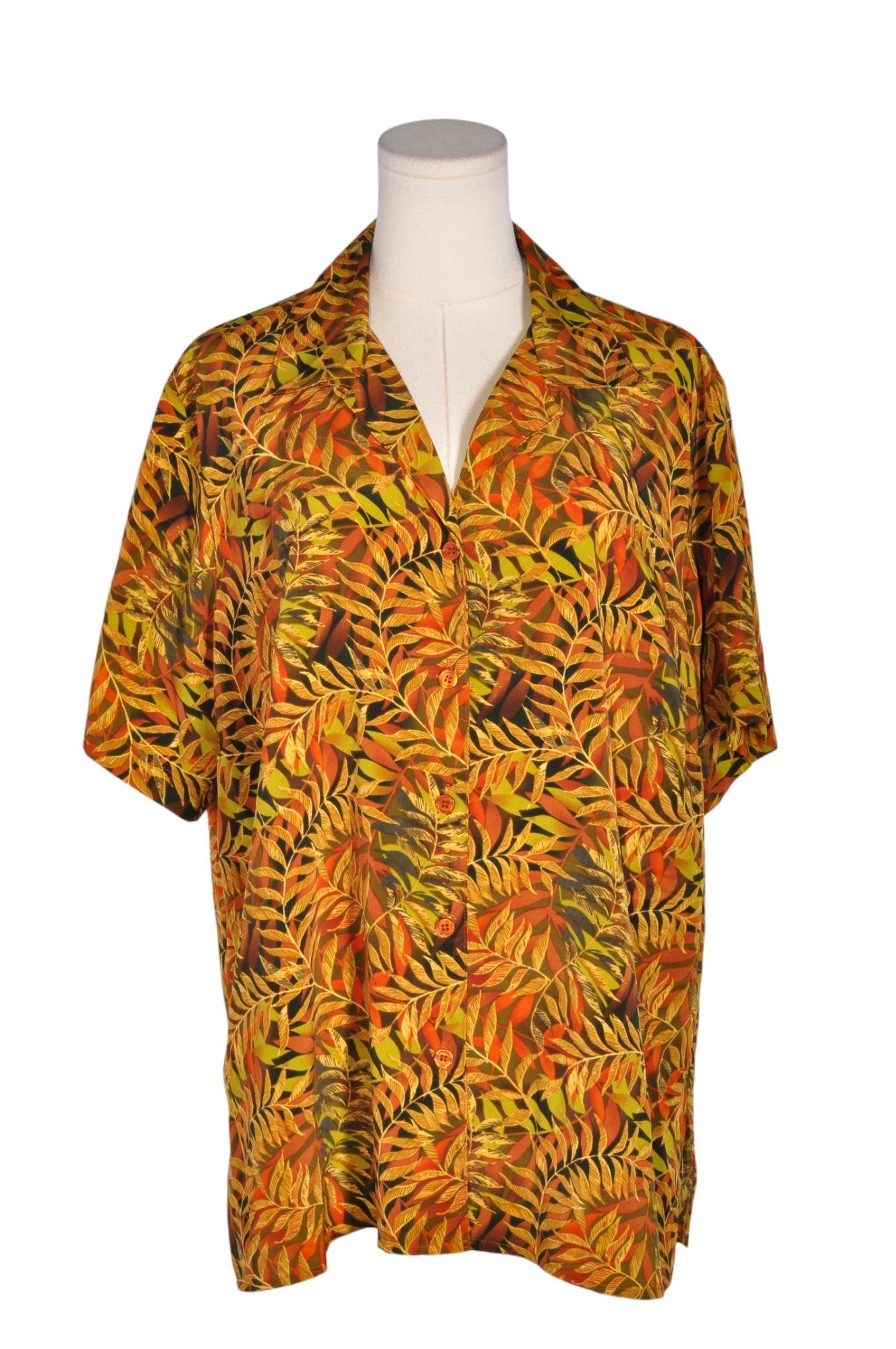 NOTATIONS Men Button Down Tops Regular fit in Orange - 1X - Velora