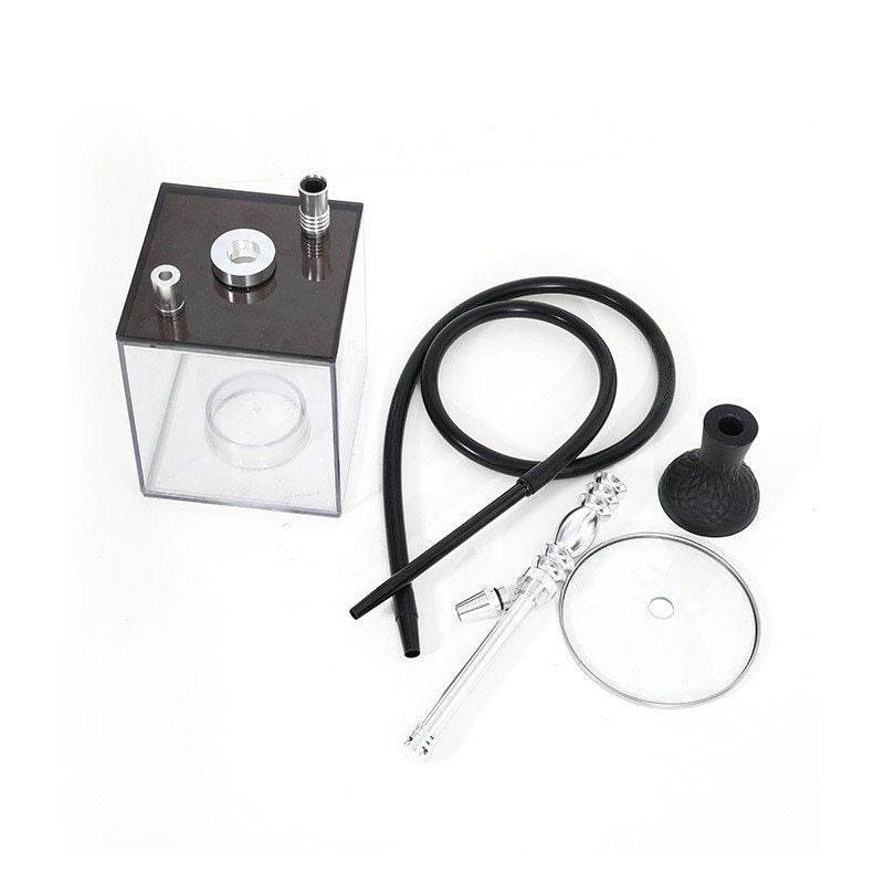 Arabic hookah with light full set of acrylic LED square pot - Velora