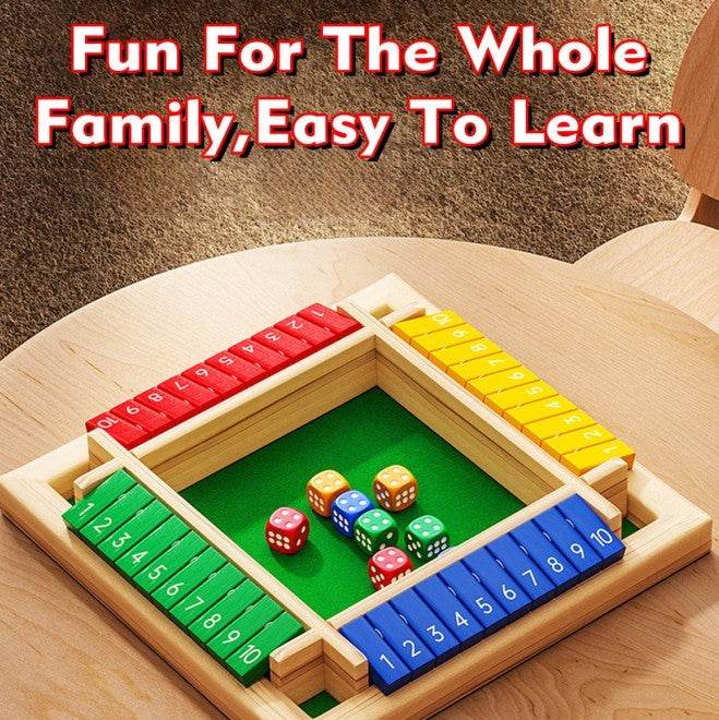 Children Dice Game,2-4 Player Family Wooden Board Table Math Games For Adults And Kids. - Velora
