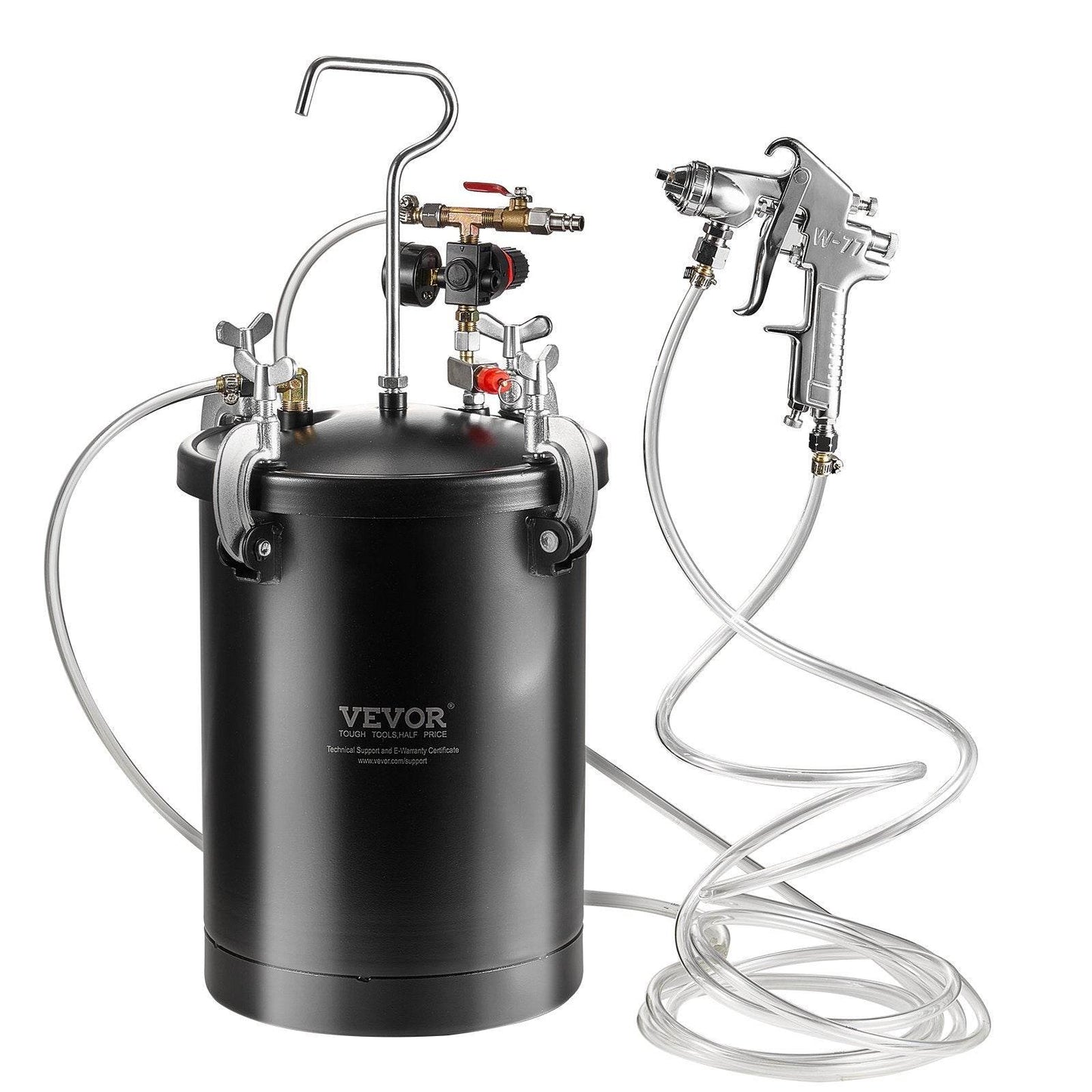 Spray Paint Pressure Pot Tank 15L 3.75gal Spray Gun Hoses Pressure Gauge - Velora