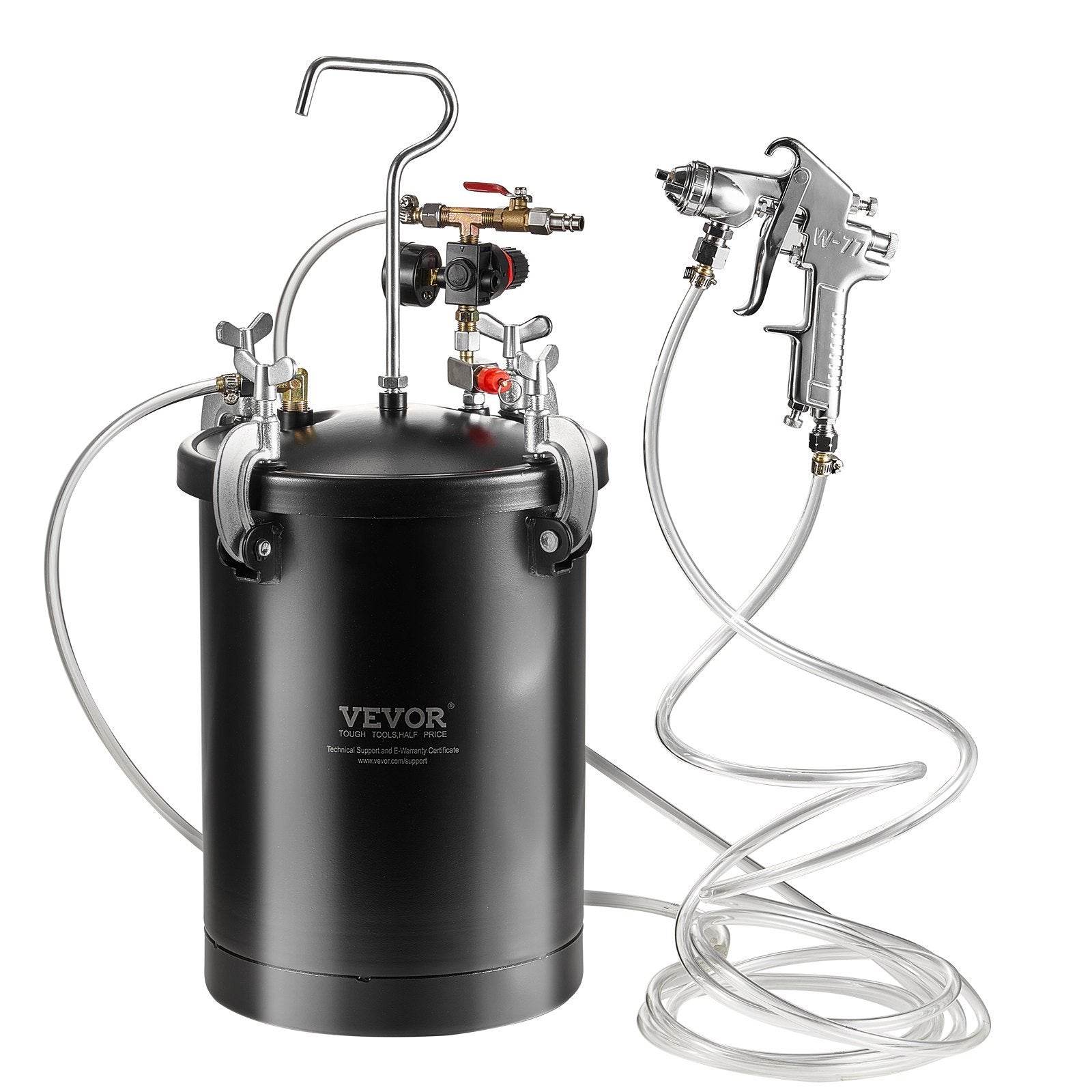 Spray Paint Pressure Pot Tank 15L 3.75gal Spray Gun Hoses Pressure Gauge - Velora