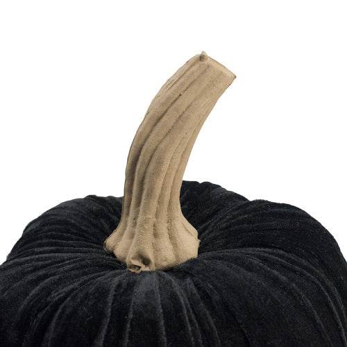 9.5 Black Velvet Pumpkin Large, For Holiday Halloween Decor - Velora