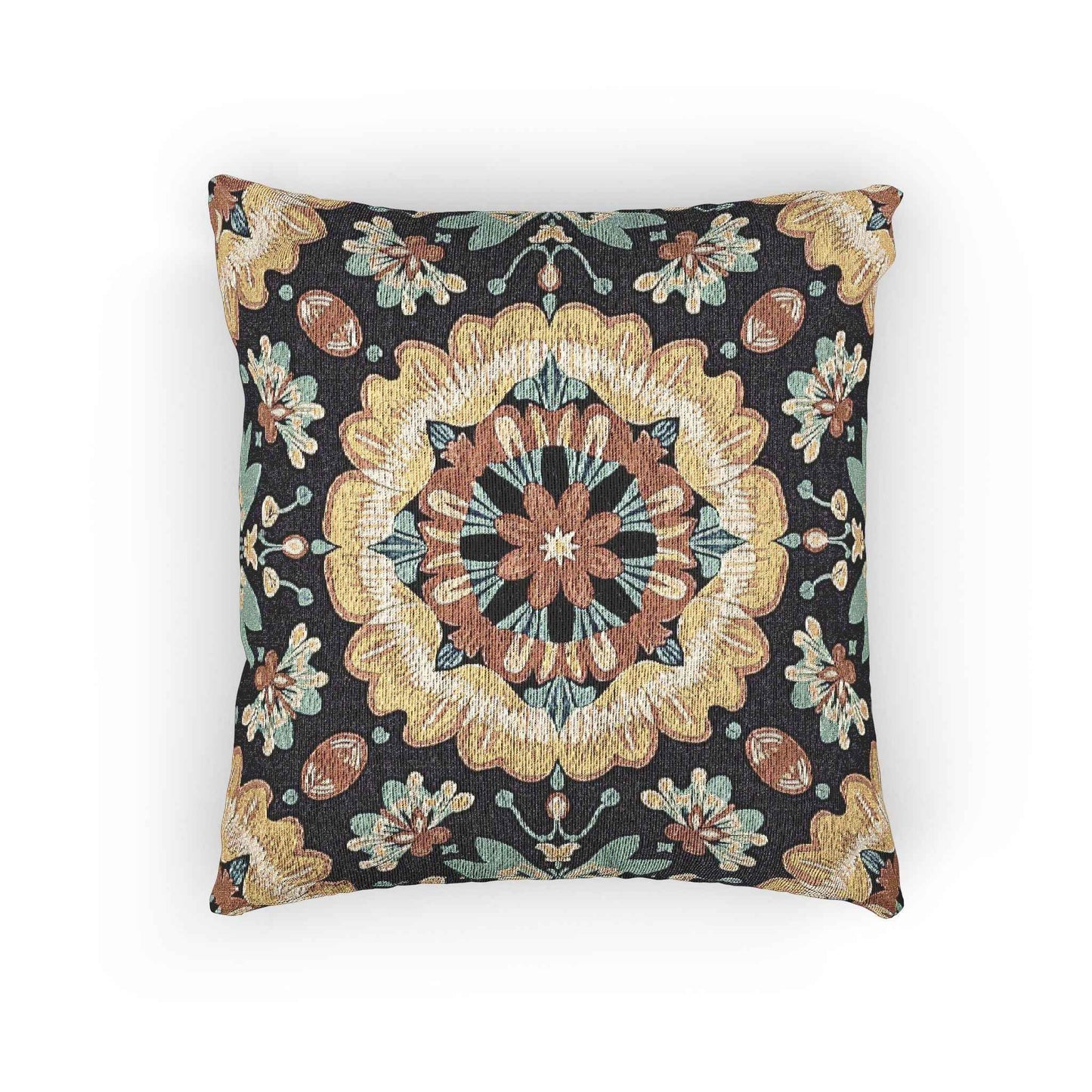 Boho Mandala Woven Pillow | Kilim Mosaic Pillow Cover