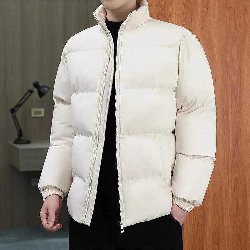 Winter Cotton padded Velvet Thick Stand Collar Rain Puffer Jacket for men - Velora