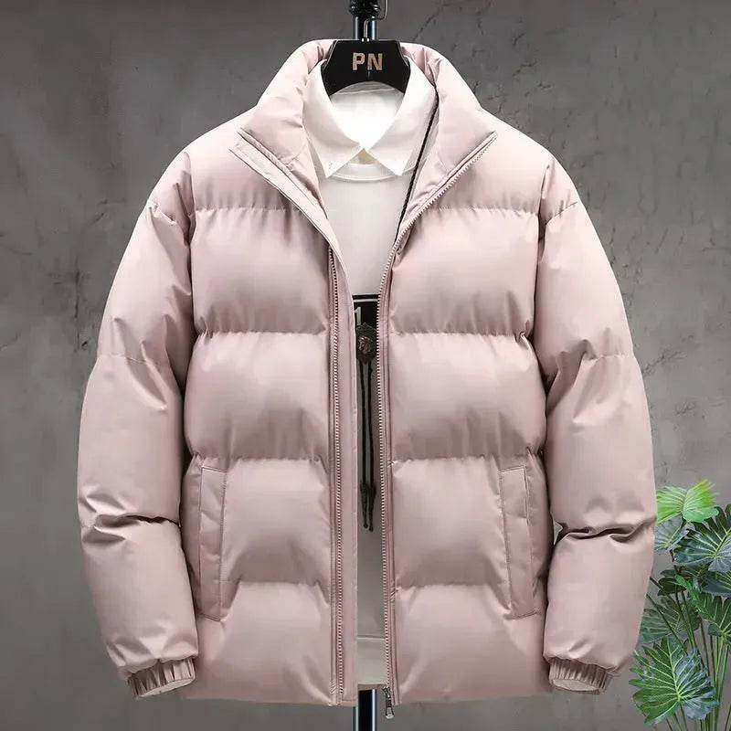 Winter Cotton padded Velvet Thick Stand Collar Rain Puffer Jacket for men - Velora
