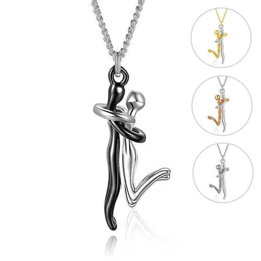 18K Love Hug Necklace Couple Anniversary Valentine's Day Gift Fashion Simple Temperament Clavicle Chain Pendant Necklace - Velora