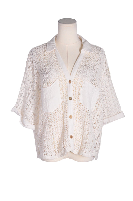 FASHION NOVA Women Button Down Tops Regular fit in White - 2XL Koop