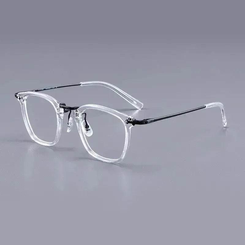Pure Titanium Vintage Rectangle Crystal Transparent Myopia Glasses Reading Unisex Spectacle Frame Designer Eyeglasses GMS806 Eyewear - Velora