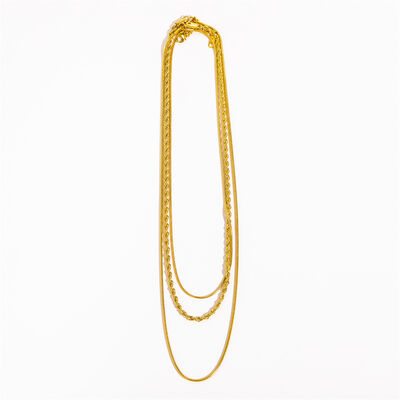 18K Gold-Plated Titanium Steel Three-Layered Necklace - Velora Luxury Fashion