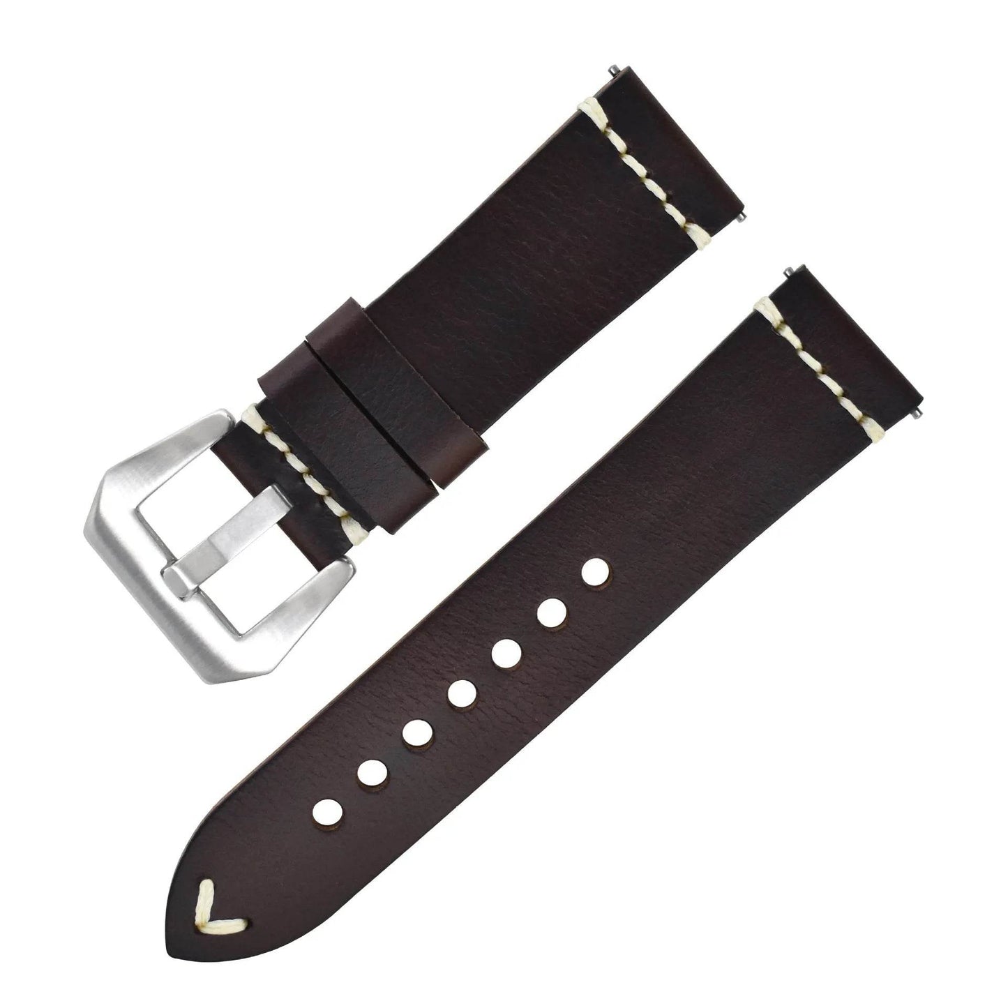 Discoloring Oil Wax Top Layer Cowhide Watch Strap - Velora