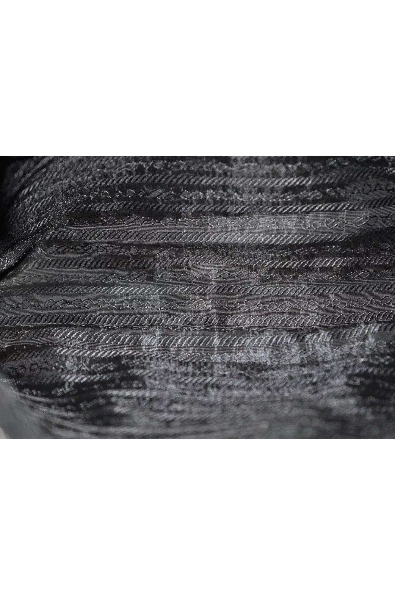 PRADA Vintage Nylon Tessuto Leather Shoulder Bag Purse Black 9107K - Velora