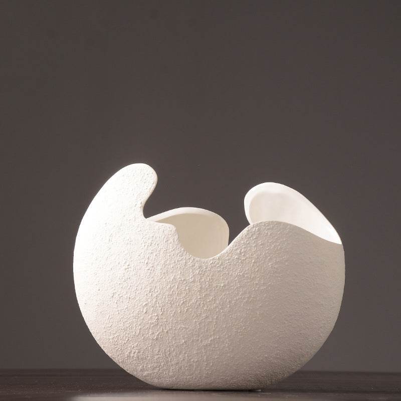 Simple white ceramic vase decoration - Velora