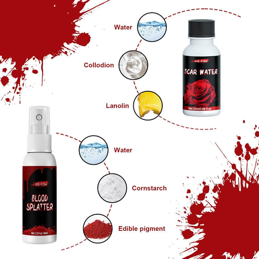 Halloween Makeup Kit, Simulates Plasma Skin Wax-Shaped Scar Water Wound Makeup Halloween Makeup Kit - Velora