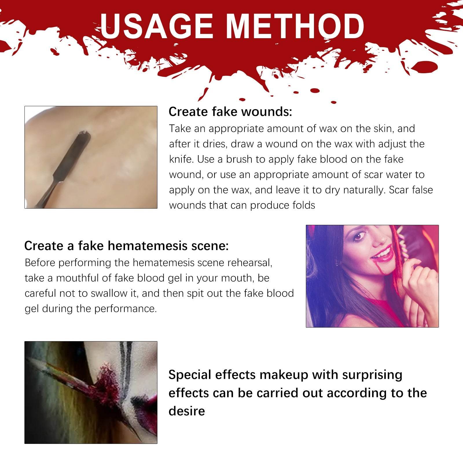 Halloween Makeup Kit, Simulates Plasma Skin Wax-Shaped Scar Water Wound Makeup Halloween Makeup Kit - Velora