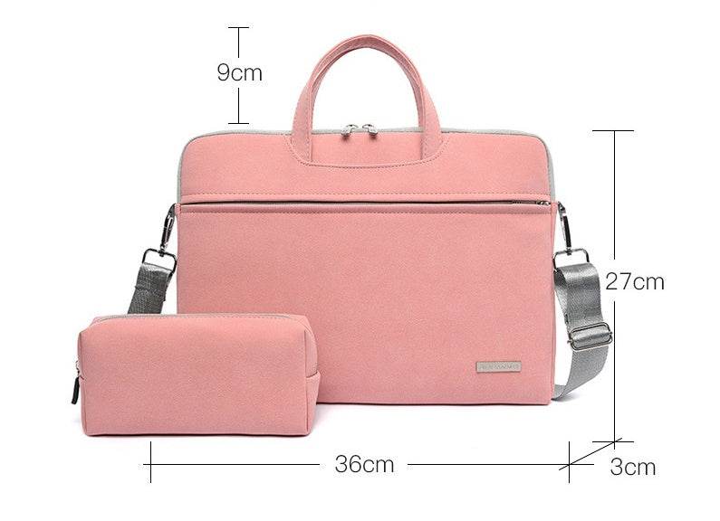 PU Leather Women Laptop Bag Notebook Carrying Case Briefcase For Macbook Air 13.3 14 15.6 Inch Men Handbags Shoulder Mouse Bag - Velora