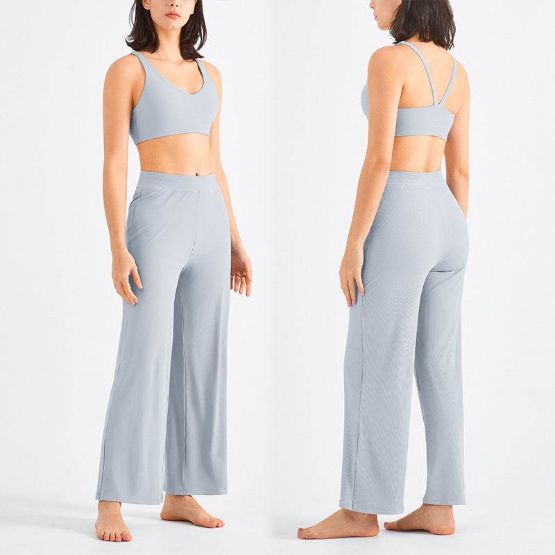 Loose Drawstring Flare Athleisure Wide leg Yoga Pants - Velora