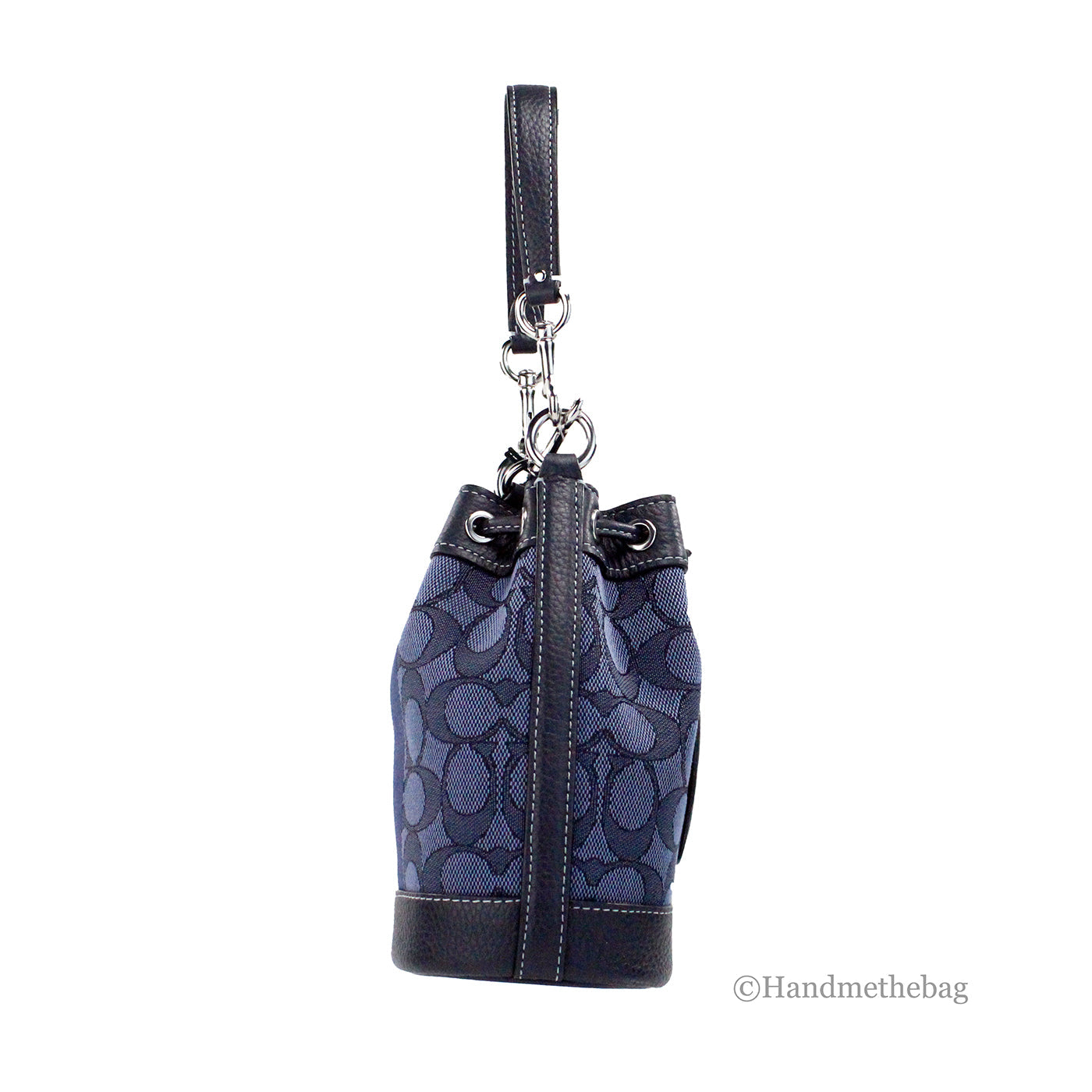 Coach Dempsey Mini Jacquard Denim Crossbody Bucket
