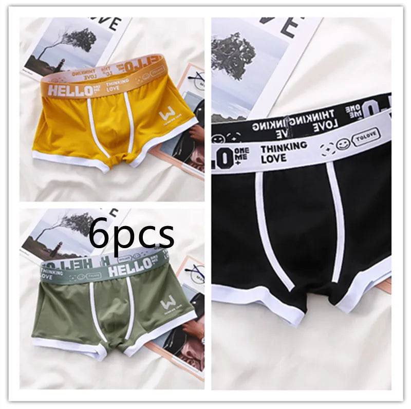 Men's Cotton Boxer Briefs Trendy Breathable Low waist underwear - Velora