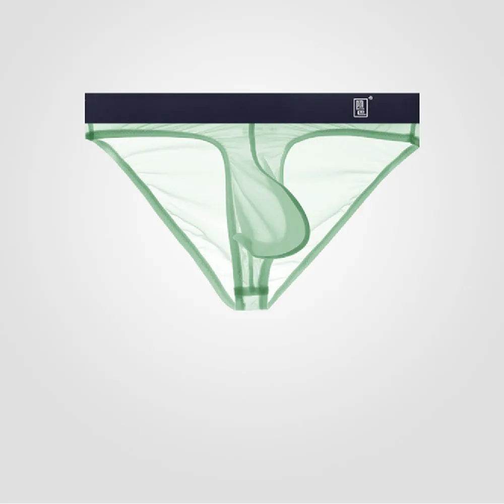 Underwear Men's Briefs Transparent Ice Silk Sexy Full Transparent Trendy Men's Personality Narrow Crotch Low Waist New - Velora