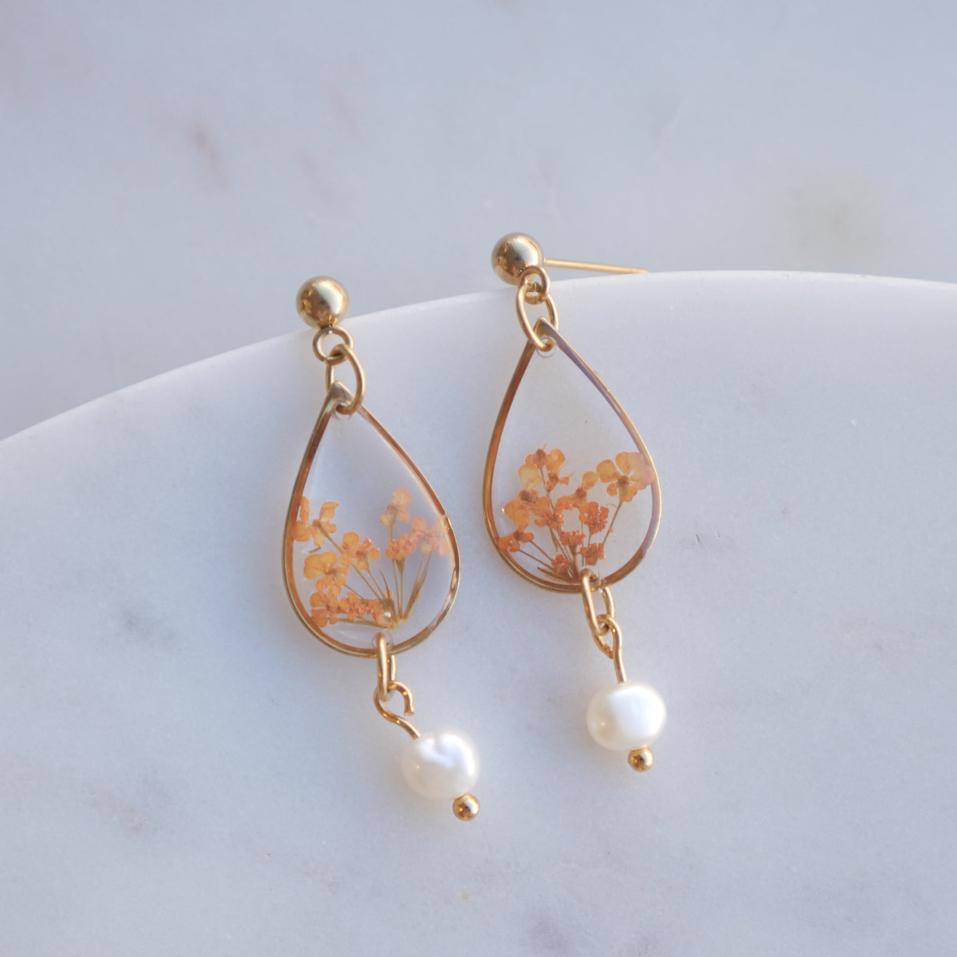 Boucles d’oreilles Perla - Estelle orange - goute (moyen) - Velora