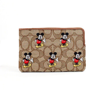 Coach X Disney Mickey Print Corner Zip Wristlet Wallet