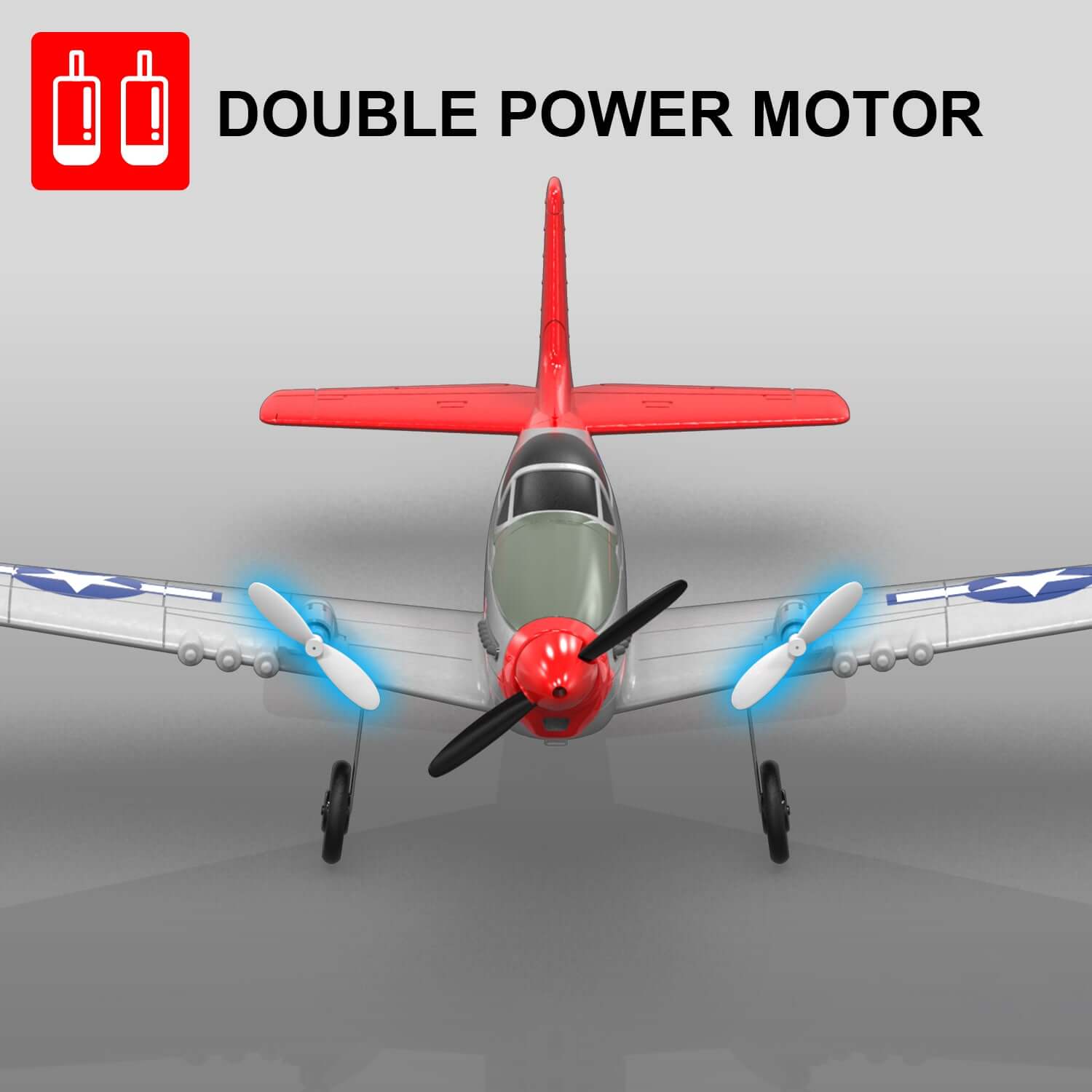 Mustang P51D 2CH Beginner RC Airplane with Gyro Stabilizer for Kids - Velora Luxury Fashion