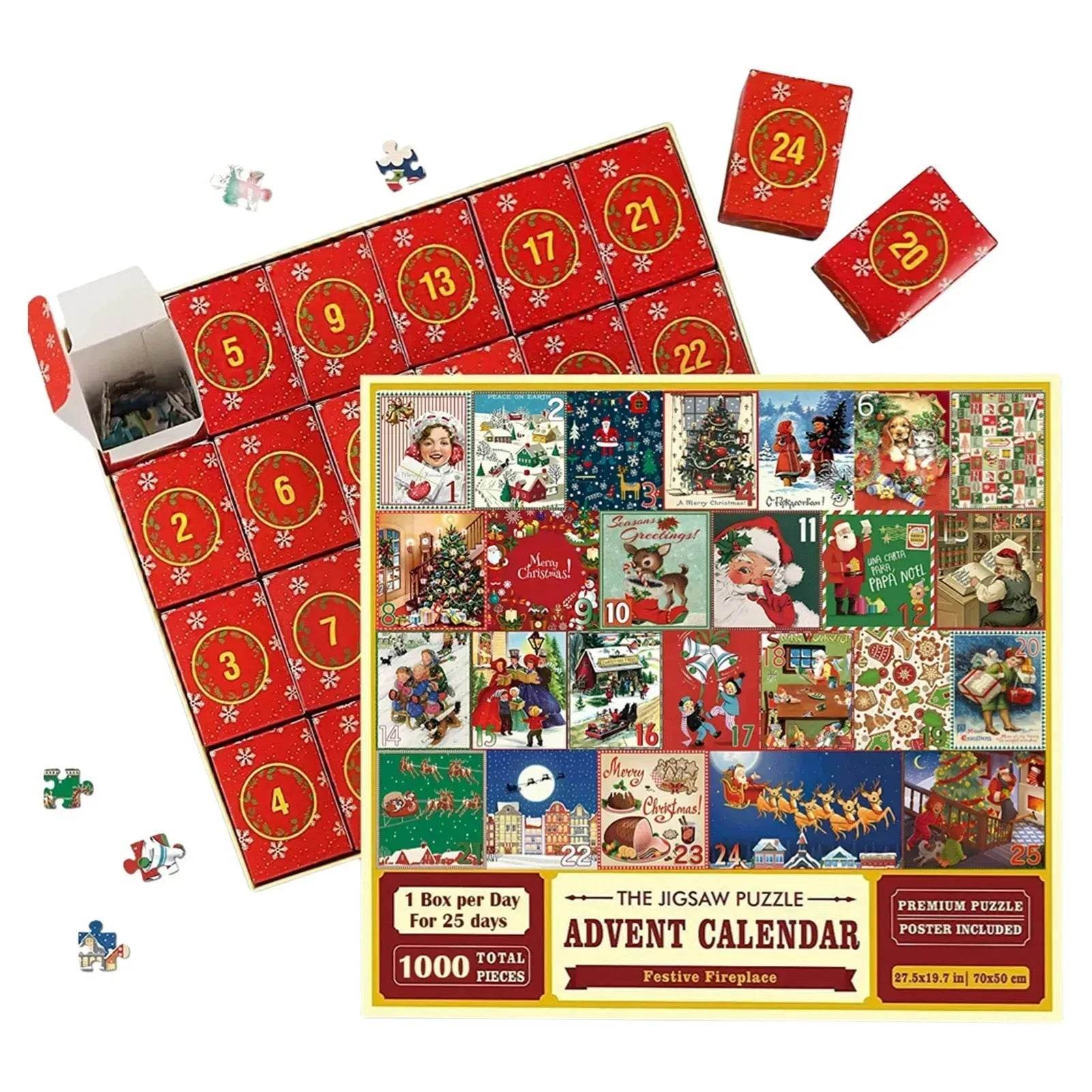 New 24 Boxes Unique Christmas Advent Calendar 2024 Jigsaw Puzzle - Velora
