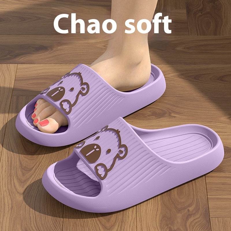 Cute Cartoon Dog Slippers Non-slip Floor Bathroom Slipper Summer Women's House Shoes - Velora