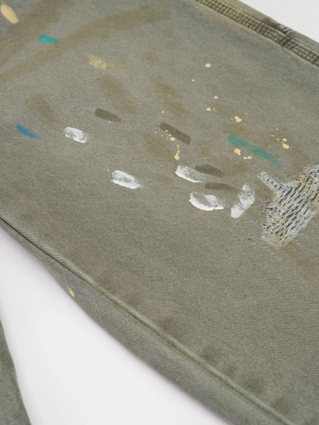 Men's Paint Splattered Wide Leg Jeans - Velora