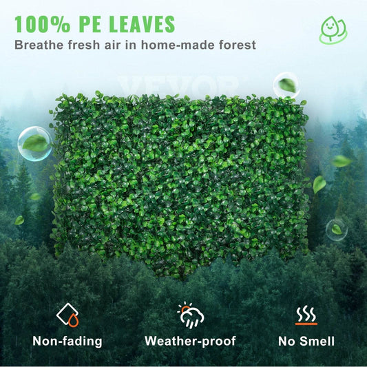 24 pcs 20 x 20 Artificial Boxwood Hedge Wall Green Panel - Velora