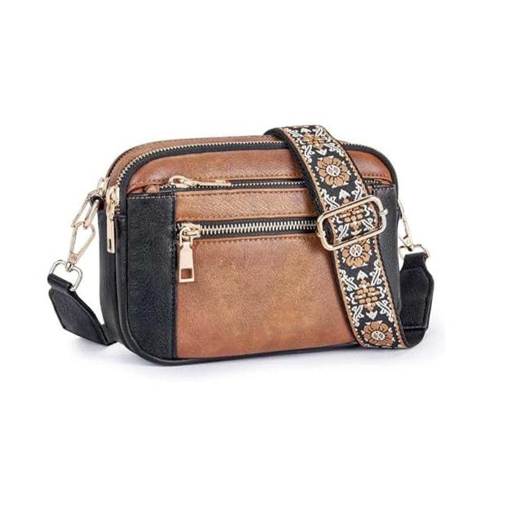 Daily Matching PU Leather Business Commute Zipper Crossbody Bags for women - Velora