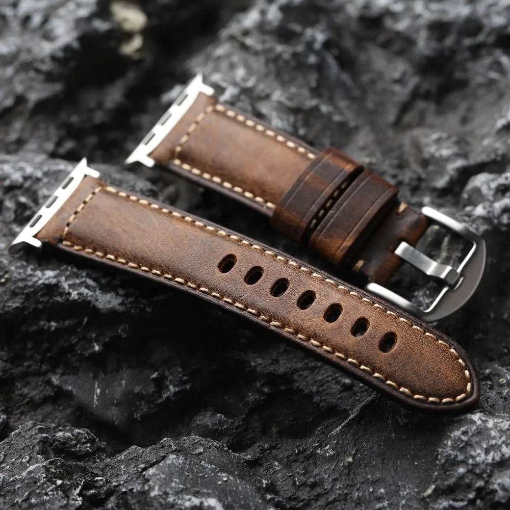 Pure Cowhide Strap Retro Style Watch Bracelet - Velora