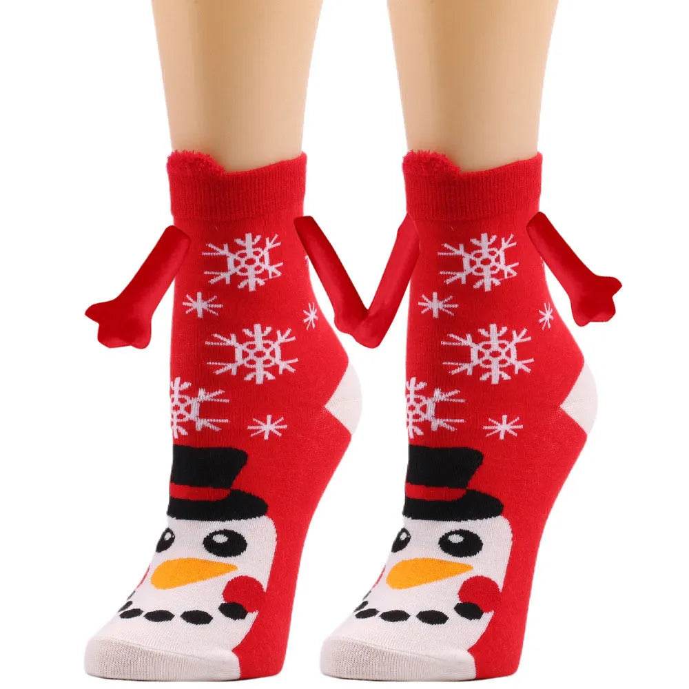 Christmas Stockings Autumn Winter Cotton Magnet Lodestone Hand Tube Socks - Velora