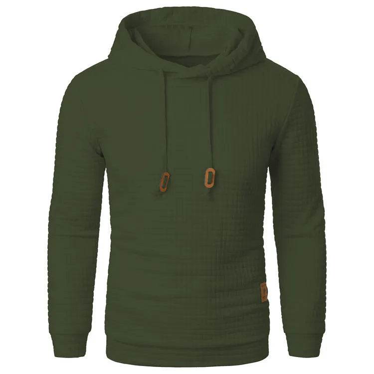 Men's Jacquard Sweatshirt Long-sleeved Hoodie Warm Color Sports Pullover Top - Velora