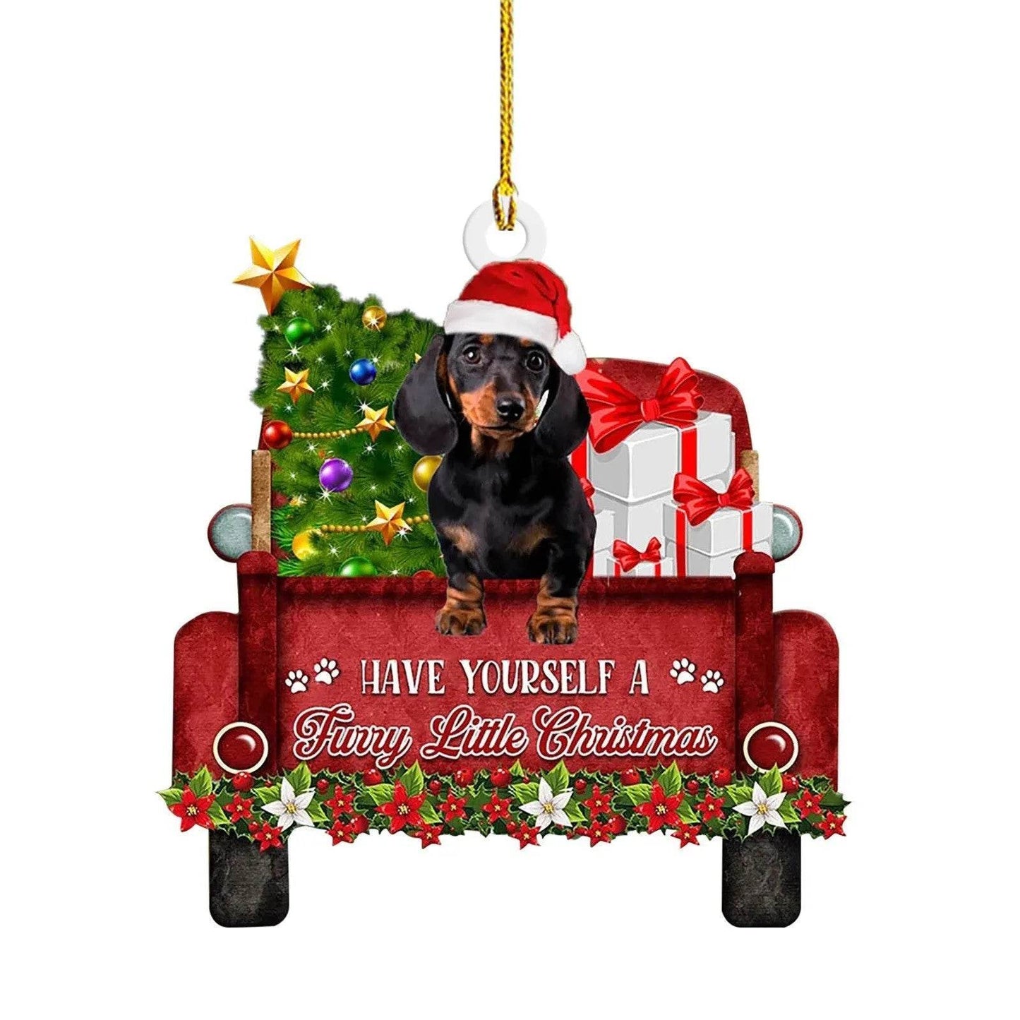 Christmas Sausage Dog Decorations Home - Velora