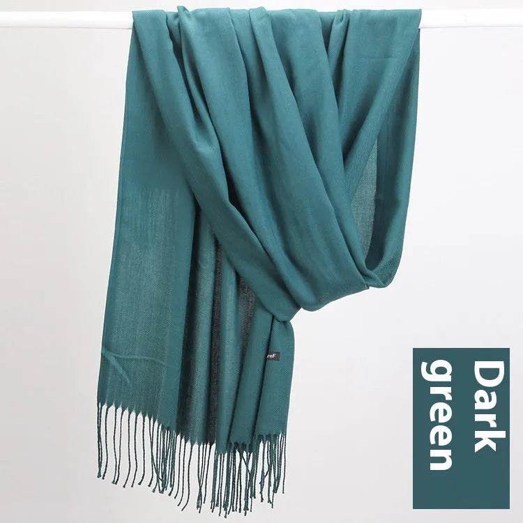 Pure Color Warm Keeping Scarf All-match Cashmere Shawl - Velora