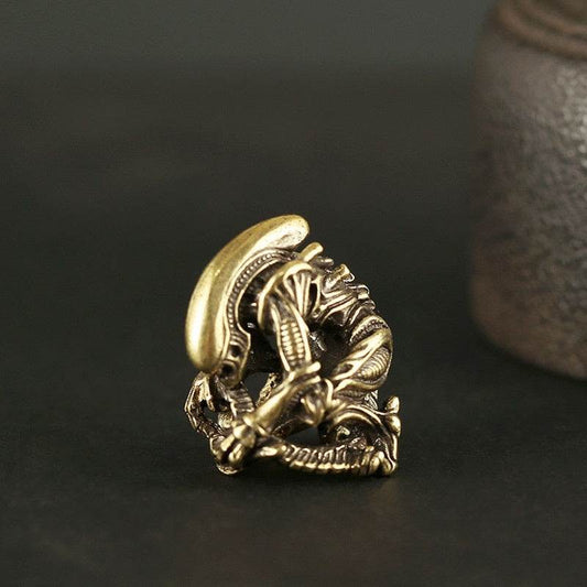 1 Pc Exquisite Antique Brass Chinese God Of Wealth Ornament - Attracts Abundance And Good Fortune With Powerful Fengshui Energy, Hand-Sculpted For Harmonious Balance - Ideal For Home, Office, Or Deskt - Velora