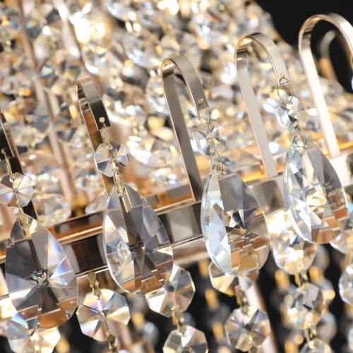 Golden Crystal Chandelier, Large Modern Luxury Chandelier, Suitable For Living Room, Dining Room, Bedroom, Hallway - No Bulb - Velora