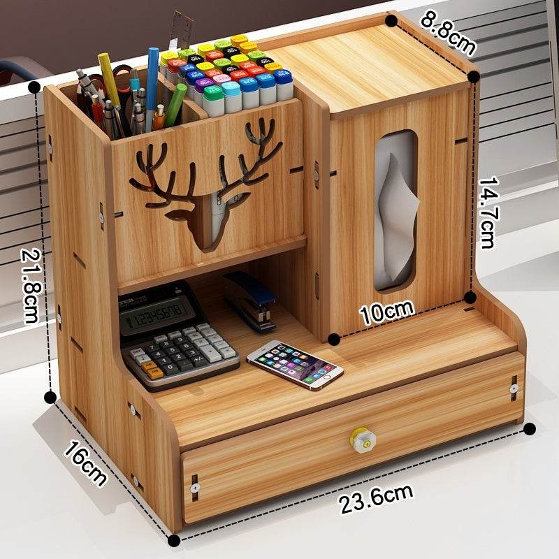 Minimalist Wooden Desk Organizer Office Table Organizer - Velora