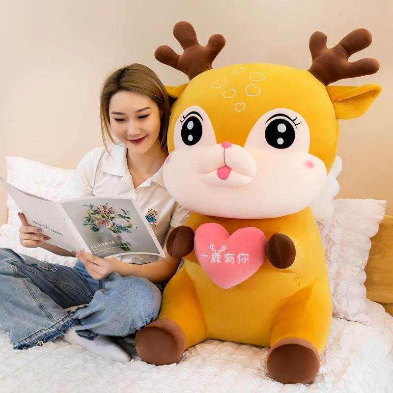 Cute Sika Deer Plush Toy Rag Doll Sleeping Pillow - Velora