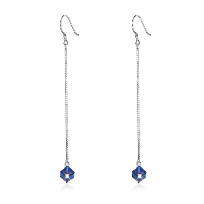 Crystal Earrings with 925 Silver and Swarovski Elements