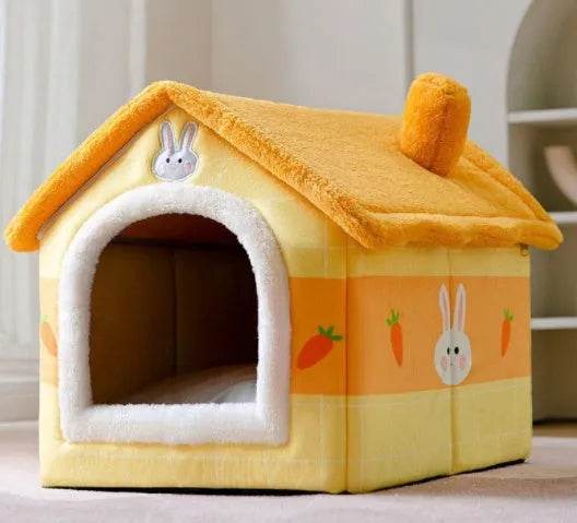Foldable Dog House Pet Cat Bed Winter Dog Villa Sleep Kennel Removable Nest Warm Enclosed Cave Sofa Pets Supplies - Velora