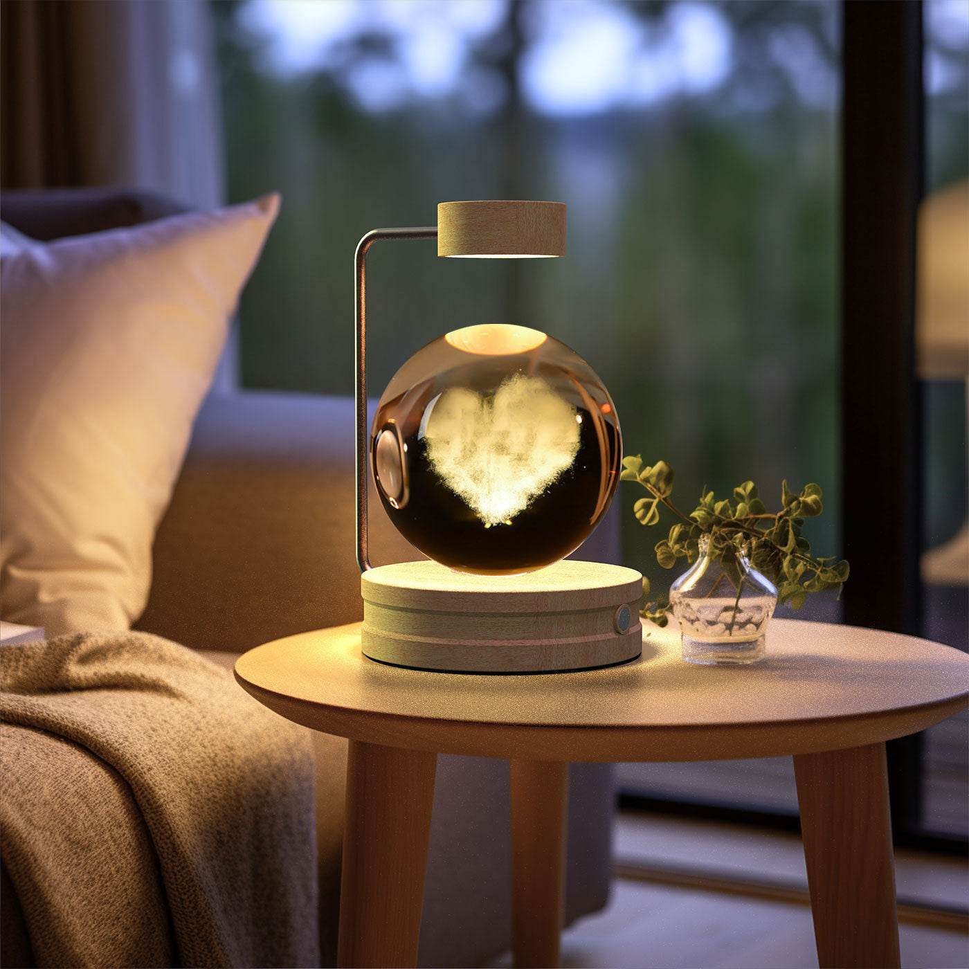 Crystal Ball Cosmic Dinosaur Indoor Night Light USB Power Warm Bedside Light Birthday Gift Night Lamp - Velora