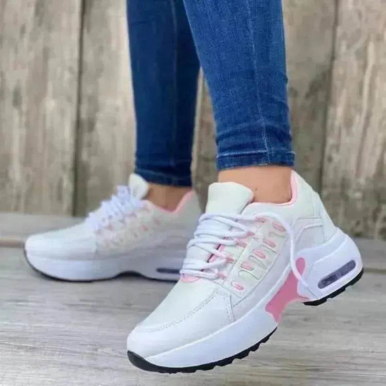 Lace Up Sneakers Women Wedge Heel Running Sports Sneakers Shoes for Women. - Velora