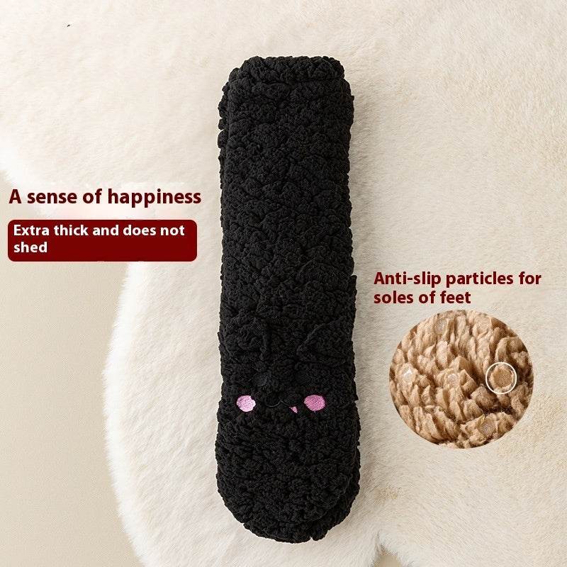 Winter Floor Socks Velvet Thicken Warm Coral Velvet Cute Socks Japanese-style Home Footwear Non-slip Socks New Year Gifts Winter Gadgets - Velora