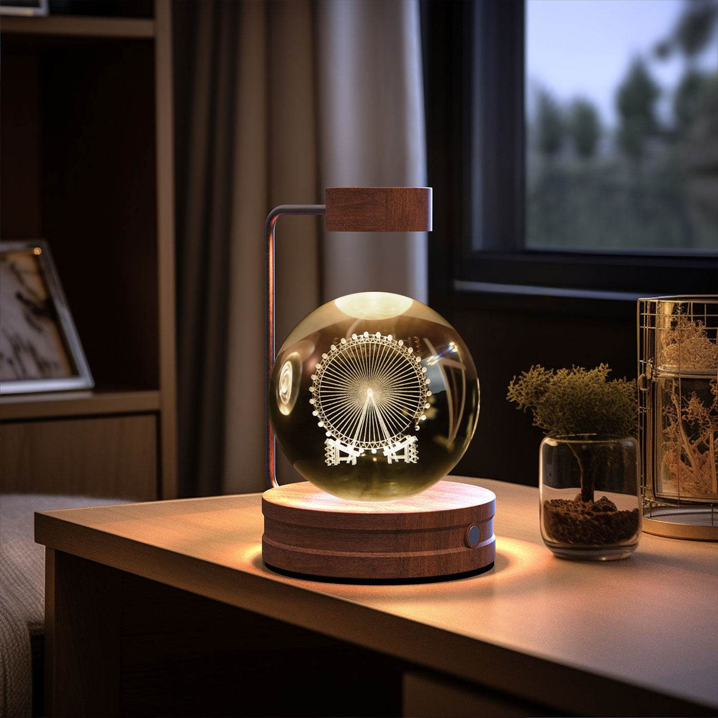 Crystal Ball Cosmic Dinosaur Indoor Night Light USB Power Warm Bedside Light Birthday Gift Night Lamp - Velora
