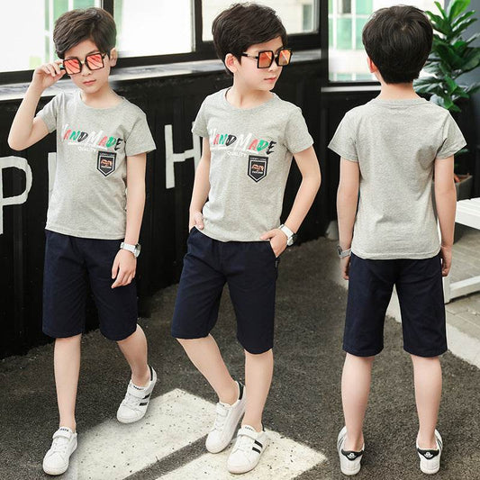 Middle-aged Children's Summer Sports Two-piece Children's Clothing - Velora