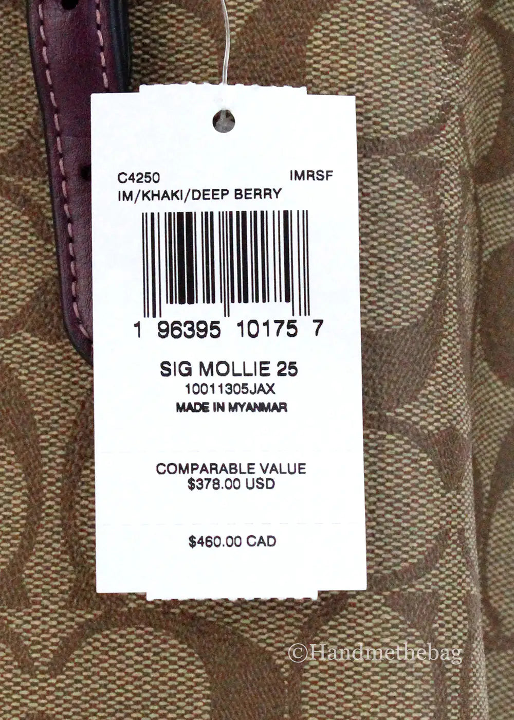 Coach Mollie 25 Berry Canvas Crossbody Tote