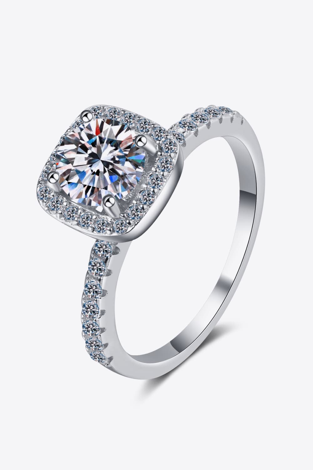 2 Carat Moissanite Square Halo Ring - Velora Luxury Fashion