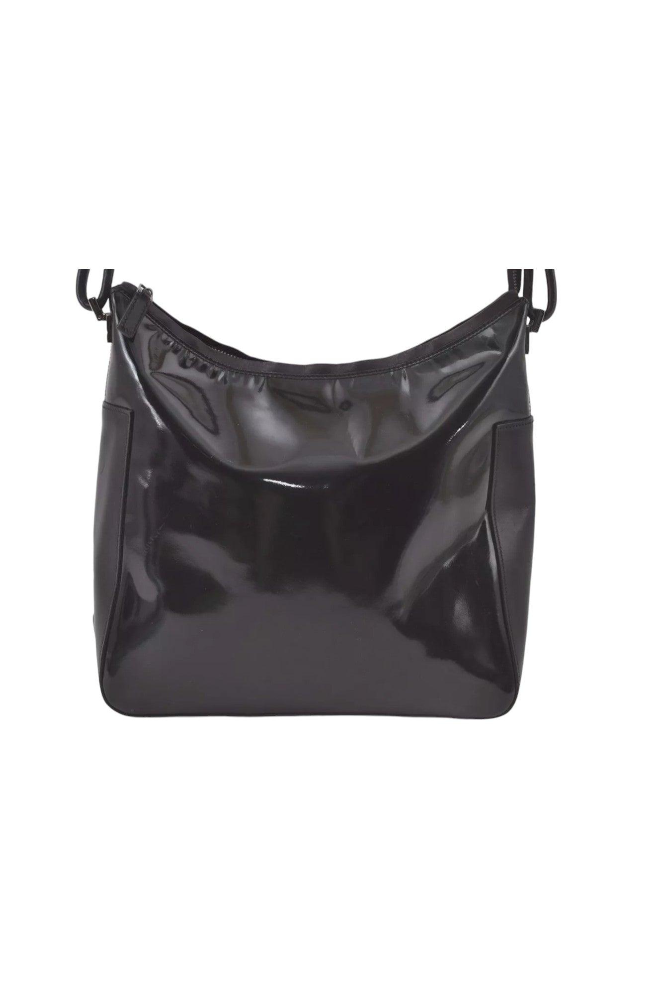 GUCCI Shoulder Hand Bag Purse Enamel Leather 0013766 Black 7891K - Velora